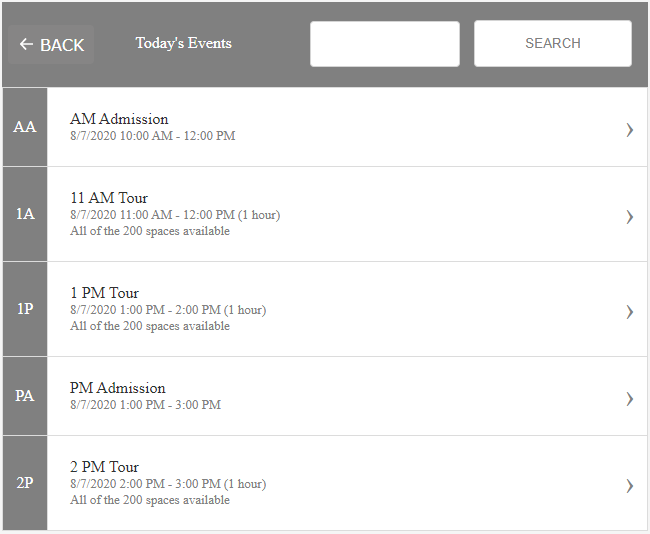 Today's Events in Sales Station