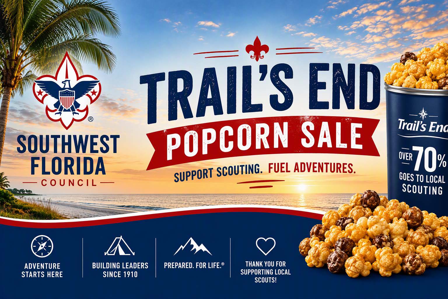 Southwest Florida Council 2026 Popcorn Sale ? Trail's End, support Scouting, fuel adventures