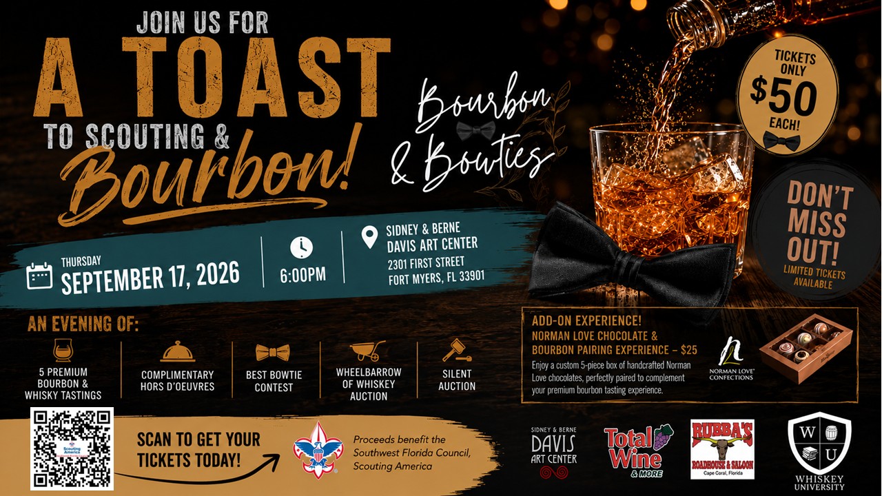 Bourbon and Bowties gala event flyer