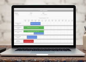 Color-coded daily reservations schedule