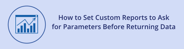 Set reports to ask for parameters before returning data