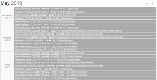 Admin calendar without color-coding facilities