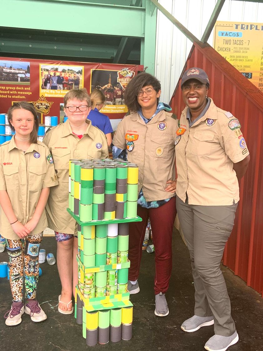 Troop 9118 won the United Way Can Sculpture Contest
