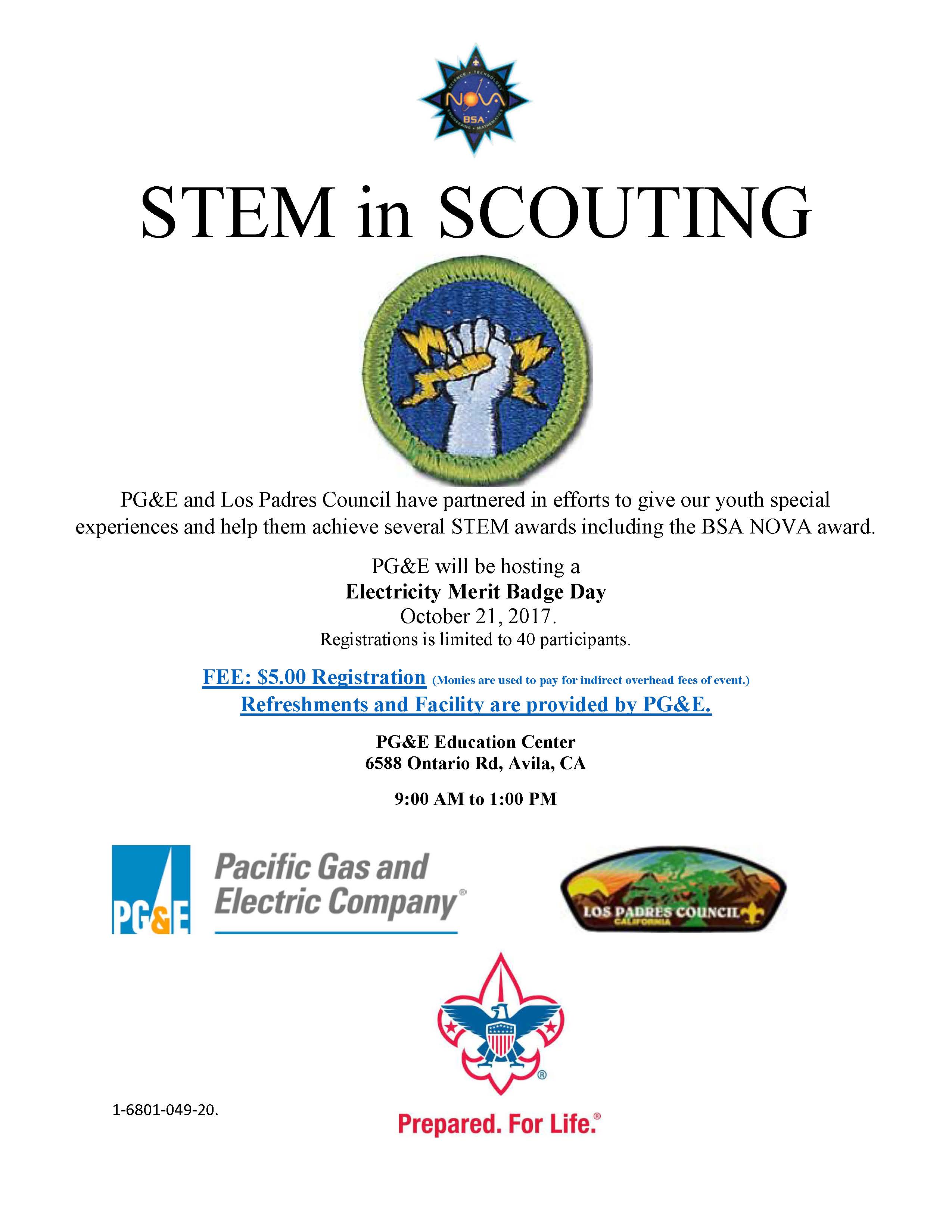STEM and PGE: Electrcity Merit Badge Day