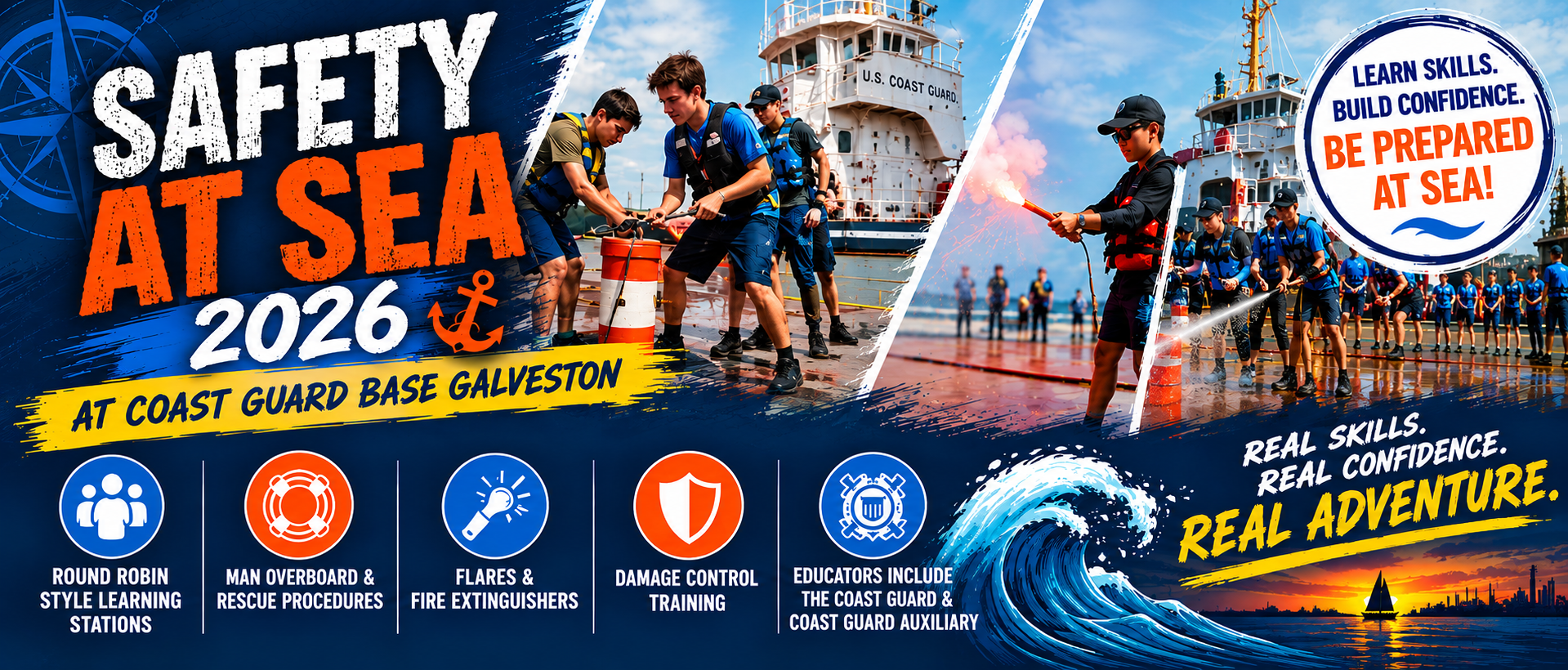 Safety at Sea, Galveston, Coast Guard Base, Bay Area Council