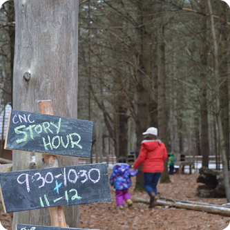 Story Hour handwritten sign