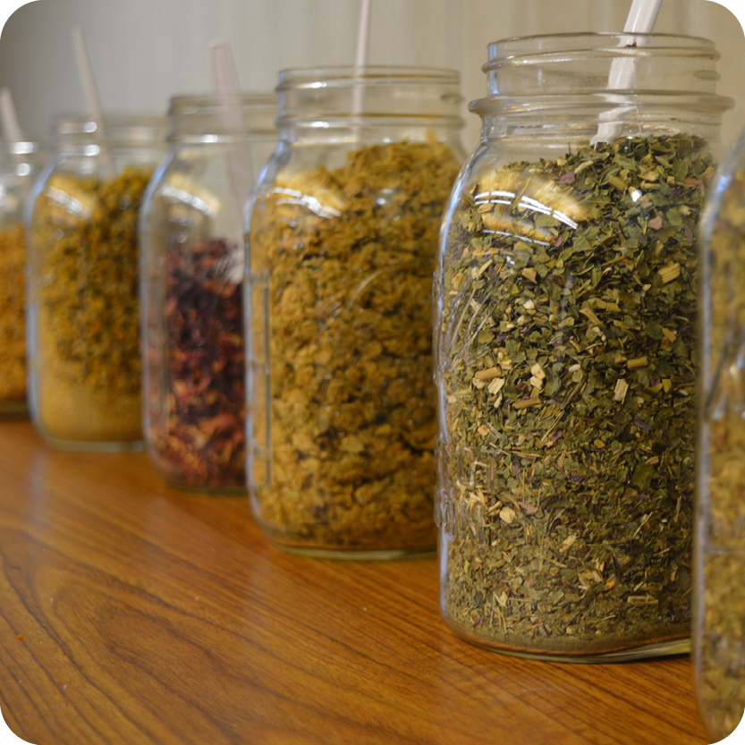 Herbal Tea in Glass jars