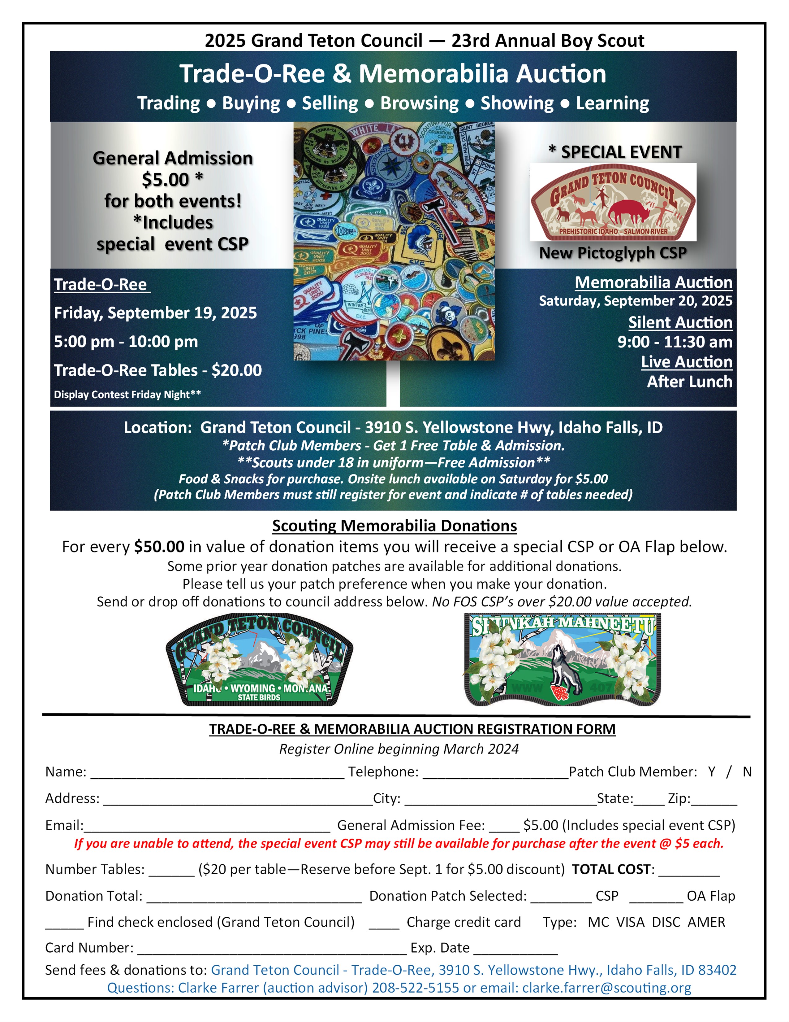 2025 Trade-o-Ree and Memorabilia Auction Flyer