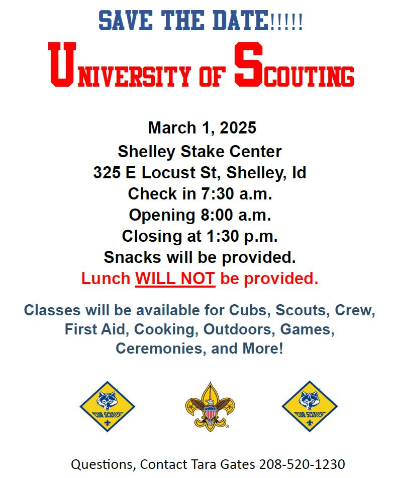 University of Scouting Save the Date Flyer