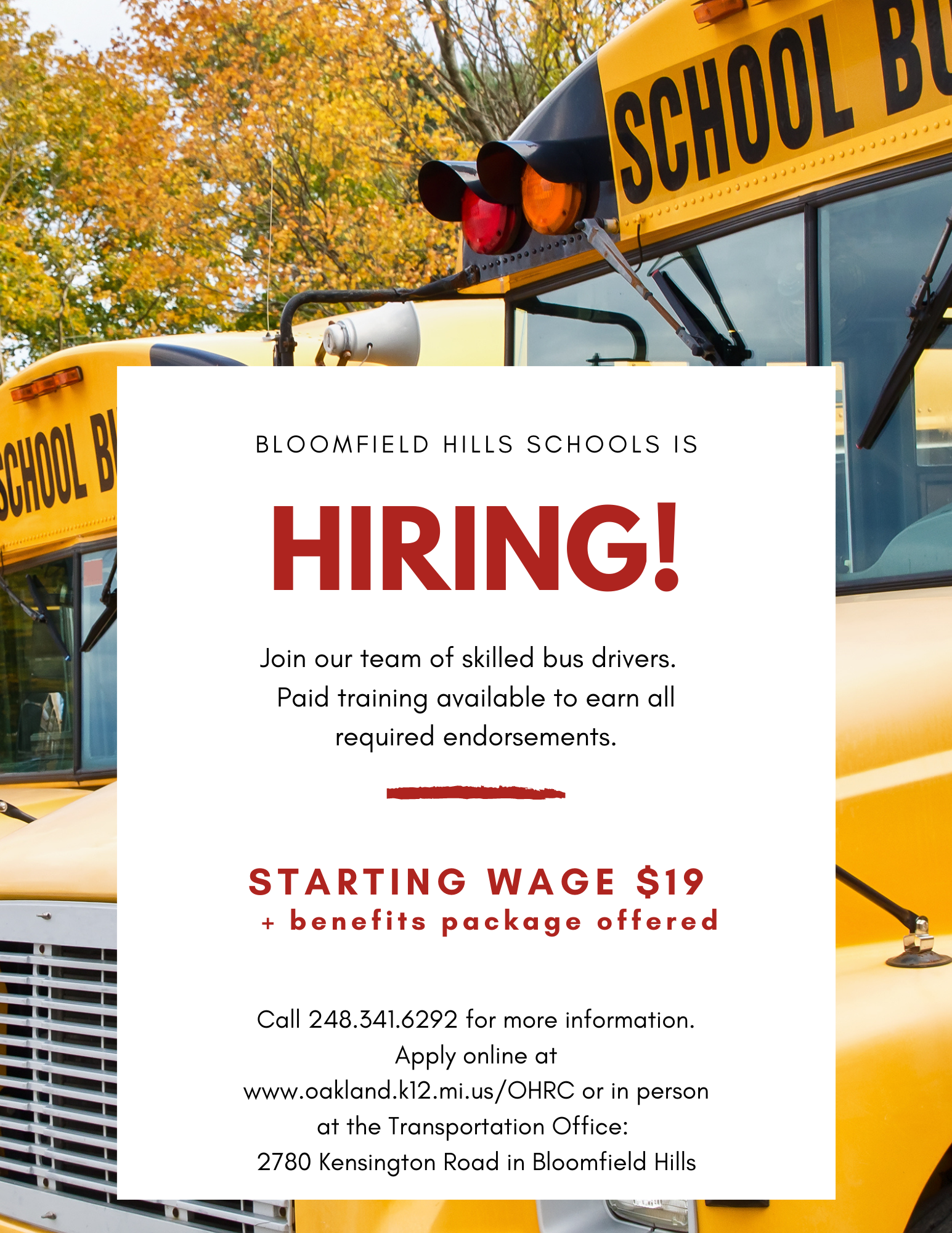 Our BHS bus drivers help make learning come alive for our district students by transporting students safely to and from our farm- and nature-based learning environments. Spread the word! We are now hiring for the 2022-23 school year. Make a difference and connect with the community by joining our transportation team.