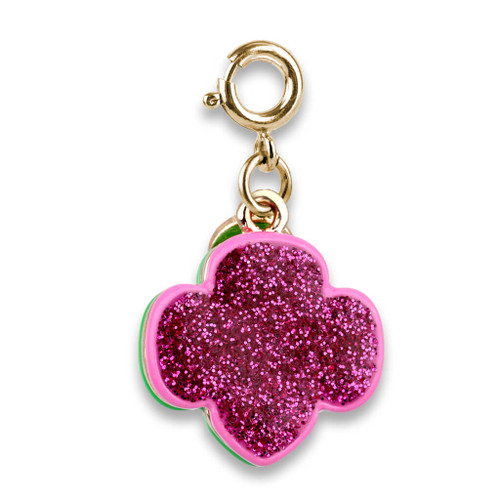 Girl Scout Gold Glitter Trefoil Charm