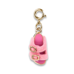 Charm It! Gold Furry Pink Sandal Charm