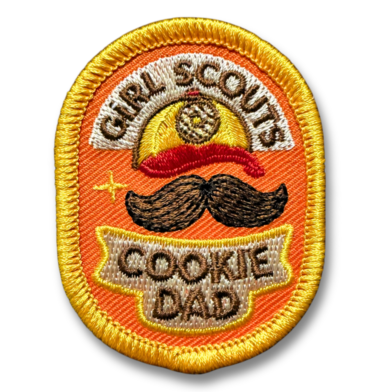 Cookie Dad Mustache Iron-On Patch